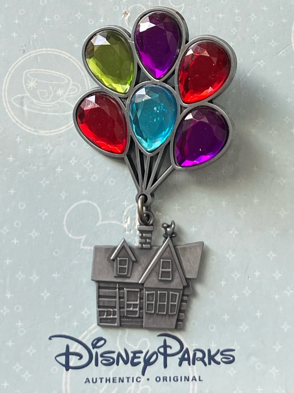 Disney Parks Pixar UP House Dangle Pin with gemstones